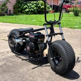 Black and Brown Coleman Mini Bike